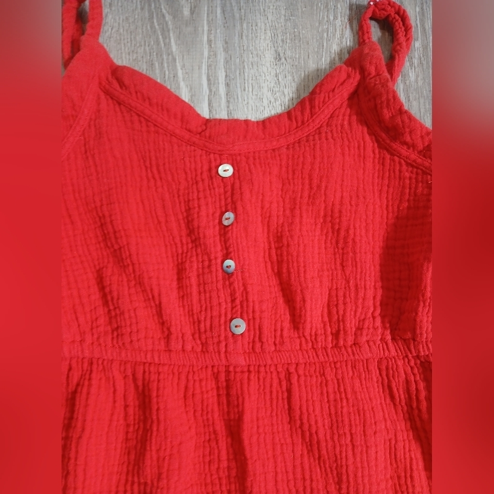 Indigo Rose Adjustable Strap Sleeveless Red Dress. Size Small 100% Cotton - Picture 2 of 6